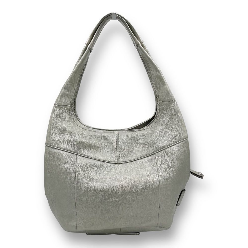 Tignanello Metallic Silver Leather Hobo Bag - Picture 2 of 13